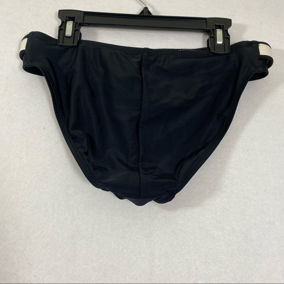 La Blanca Bikini Bottom underwear Woman’s bikini bottoms black belted size 8 - Picture 2 of 7